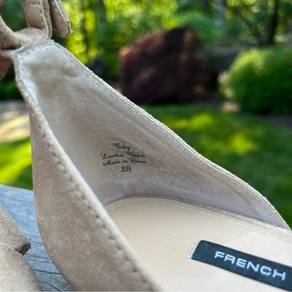 French Connection Vidoy Suede Leather Desert Sand Ankle Strap Sandals Sz 39.5/9 - Picture 15 of 16